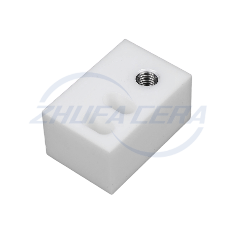 Bloc de positionnement en céramique de zircone avec doublure filetée en métal