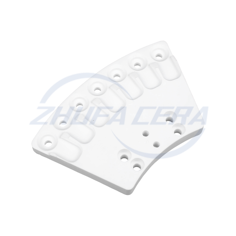 Pièces en céramique en forme d'éventail en alumine